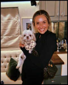 with puppy Carly Pearce